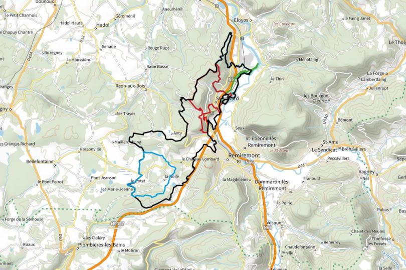 Les différents parcours de la Station de Trail de Saint-Nabord