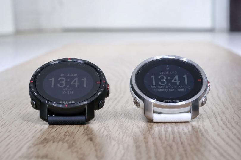 Comparatif Polar Grit X (droite) / Grit X Pro (gauche)