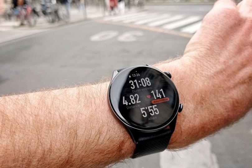 Test Amazfit GTR3 Pro, course à pied