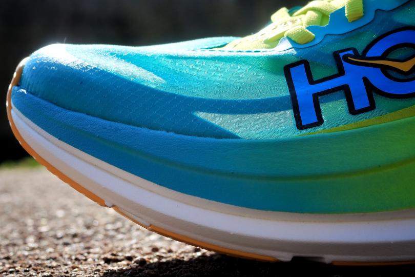 L'empeigne de la Hoka Rocket X 2, presque transparente