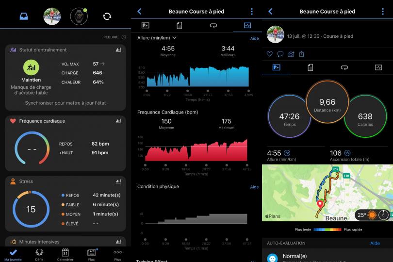 Ecrans Garmin Connect / Garmin Forerunner 265